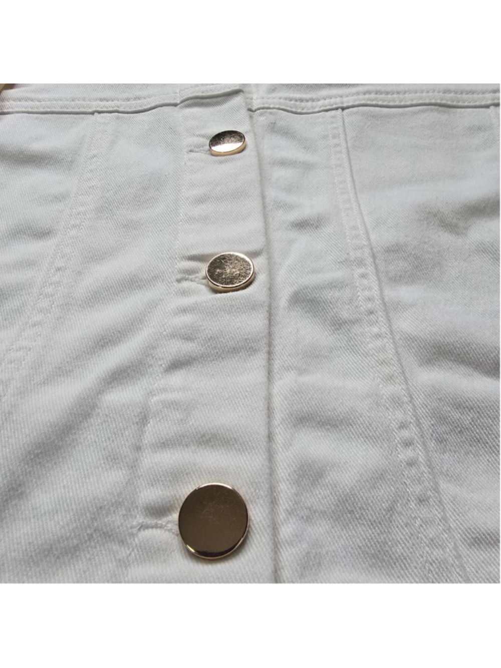 Kate & Sam White Ruffle Neck Button Front Jacket XL - Picture 9 of 11